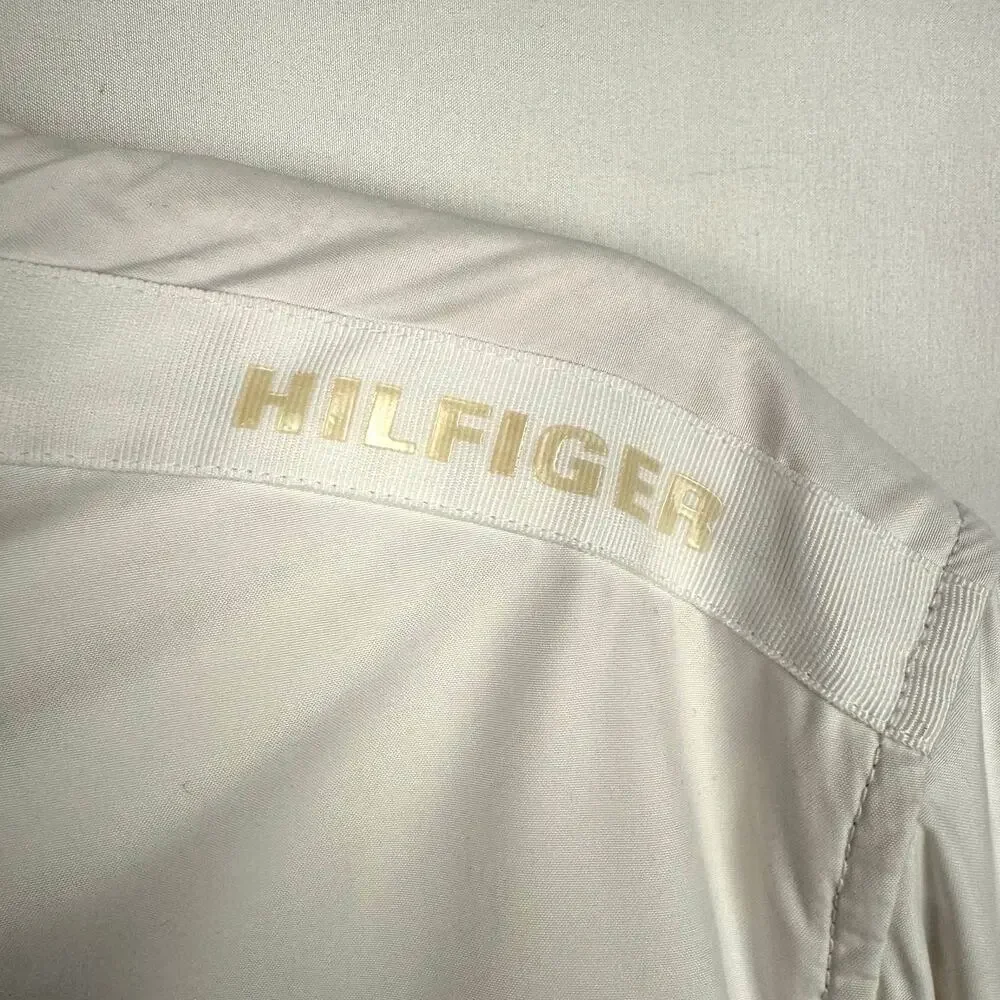VTG‎ Tommy Hilfiger White Lightweight Performance Mesh Lined Jacket Men's Large